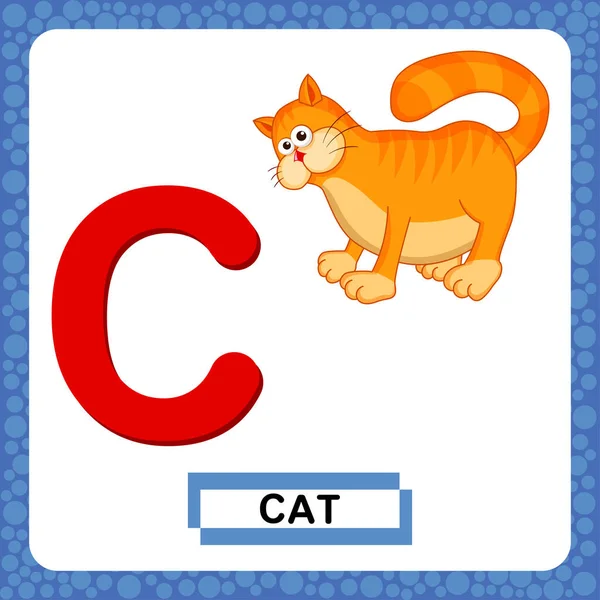 Letter Uppercase Alphabet Letter Funny Cat Isolated White Background Cute — Stock Vector