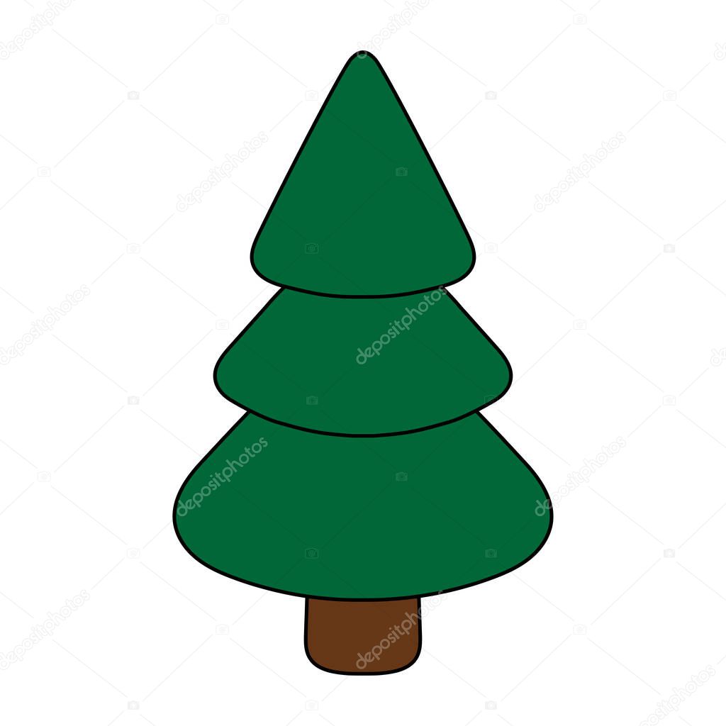 Árbol Navidad Evergreen Lindo Pino Navidad Dibujos Animados Abeto Abeto  Vector de stock por ©KidLand 542279376, image size:1024x1024