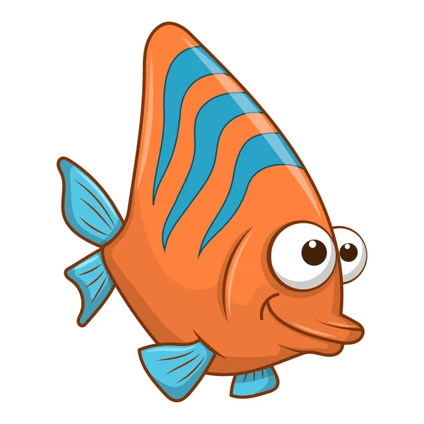 Konik Morski Cute Cartoon Coral Fish Izolowane Białym Tle Morskie — Wektor stockowy