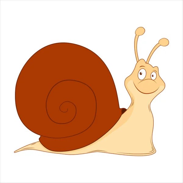 Slak Cartoon Karakter Slug Geïsoleerd Witte Achtergrond Schelpdieren Template Van — Stockvector