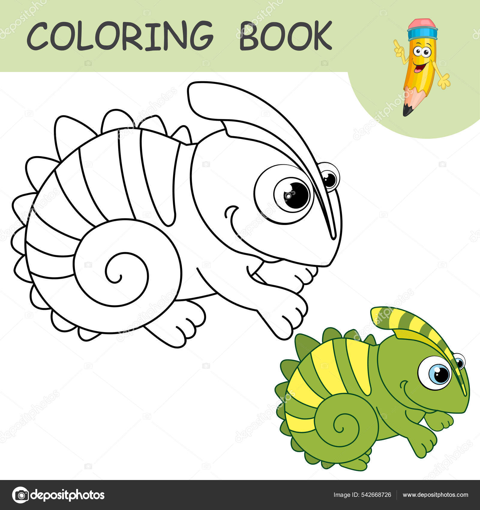 Desenho de camaleão para colorir para crianças