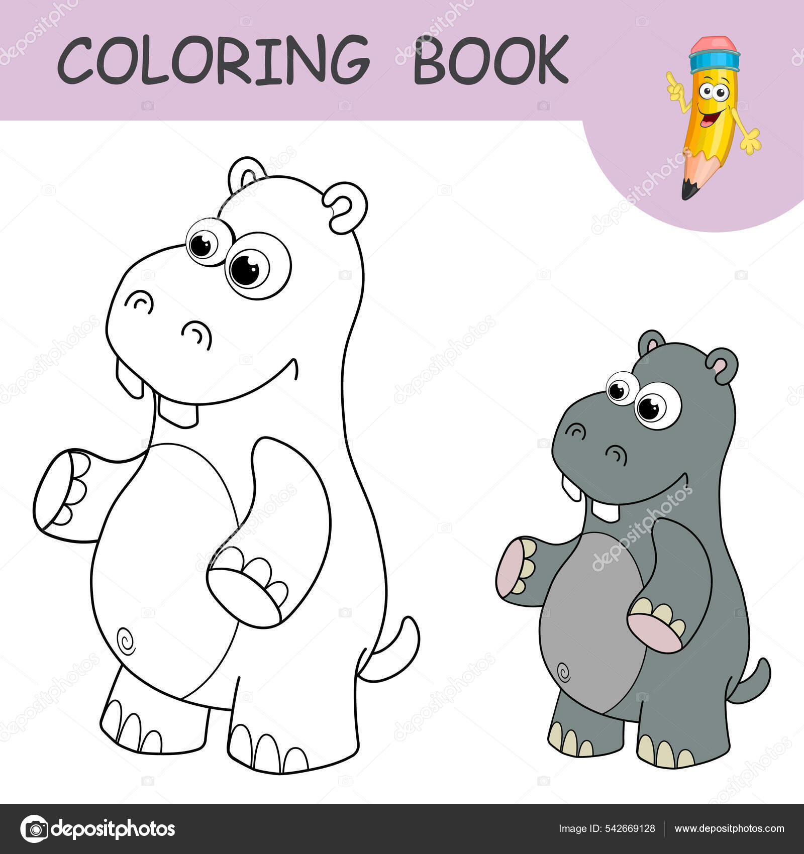 Desenho desenho animado bonito página para colorir contorno de