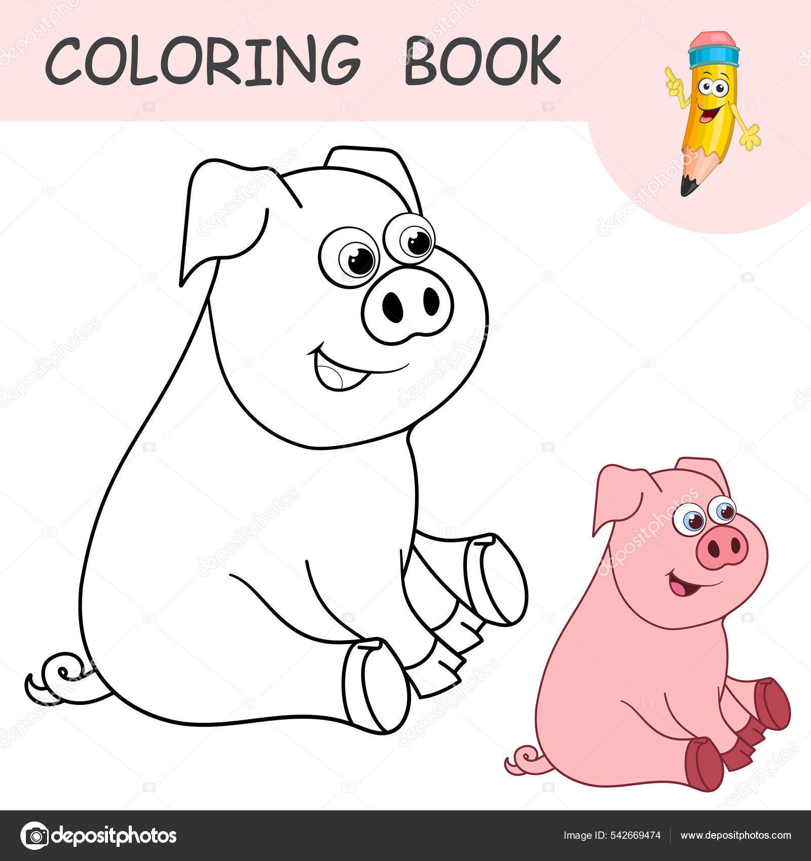 Desenho desenho animado bonito página para colorir contorno de