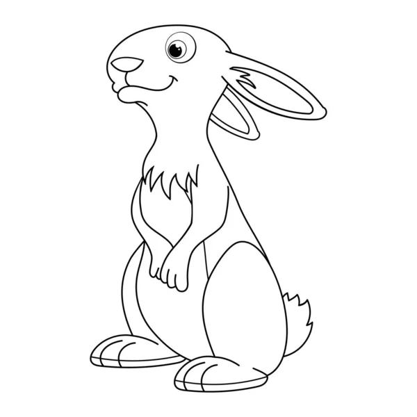 Colorless Cartoon Rabbit Coloring Pages Template Page Coloring Book Funny — Stock Vector