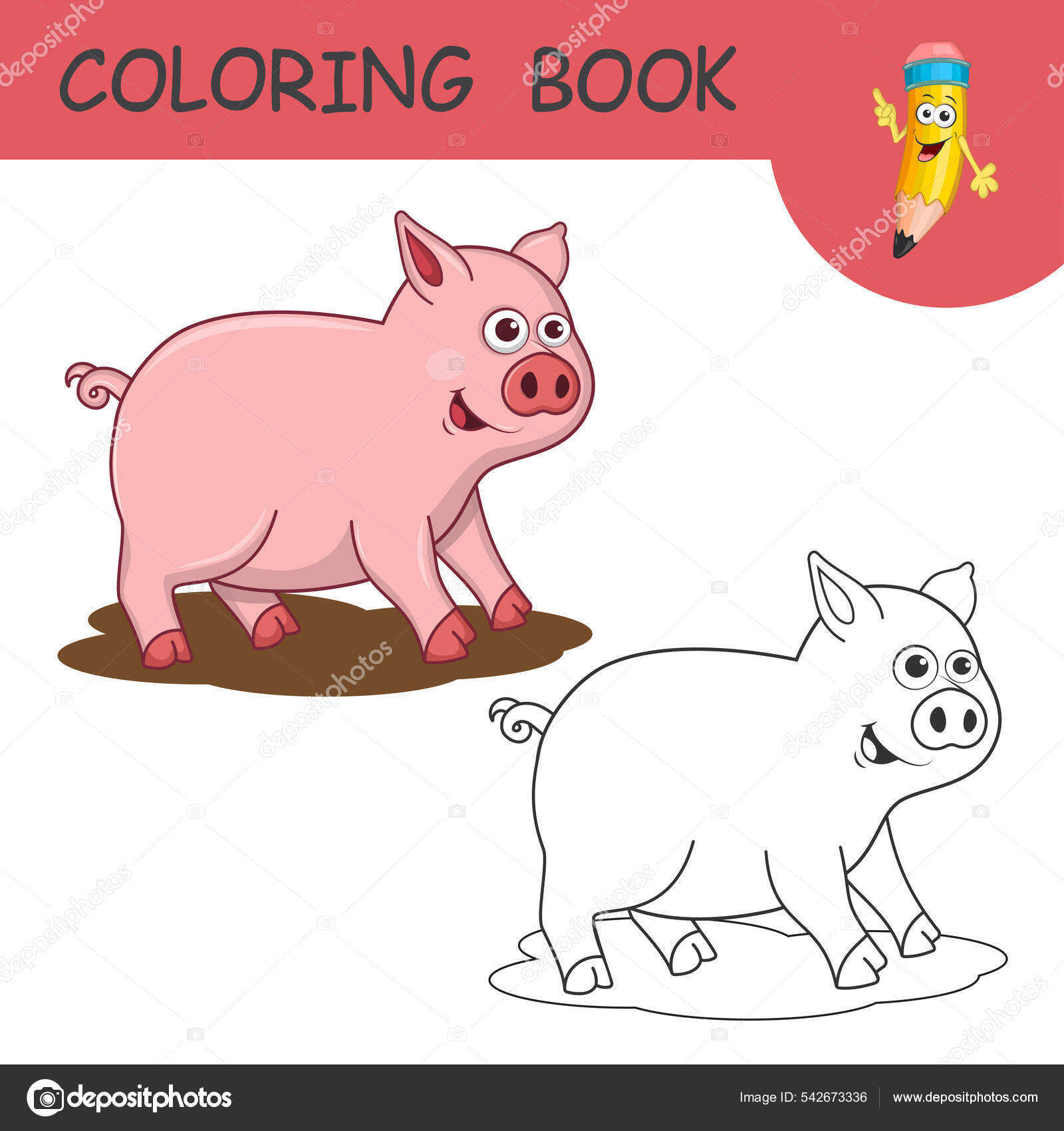 Engraçado Coelho Colorir Jogo. Ilustração Vetorial Colorir Por