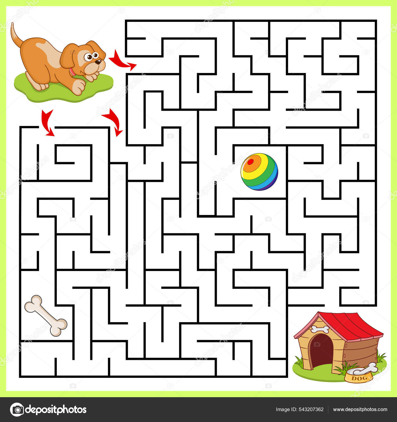 Dog Maze, Worksheet, Education.com