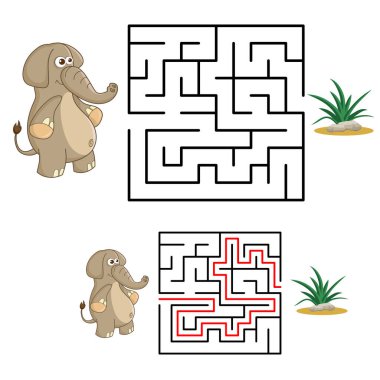 Filli ve Çimenli Çocuklar için Maze ya da Labirent. Doğru yolu bul. Cevabı olan basit bir kare labirent. Giriş ve çıkış. Çocuk yapboz oyunu. Eğitim Labirenti bilmecesi. Çocuklar için Mantık Oyunları