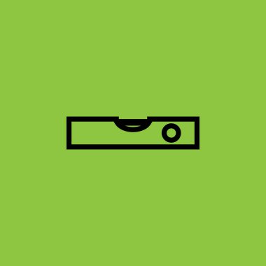 Spirit level icon isolated on green background. 