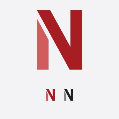N harfi logo tasarım vektörü. Vektör illüstrasyonu