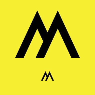 M harfi logo tasarım vektörü