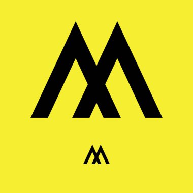 M harfi logo tasarım vektörü