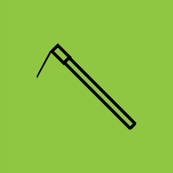 Yeşil arkaplanda gardenhoe simgesi izole edildi. - Evet. Vektör illüstrasyonu