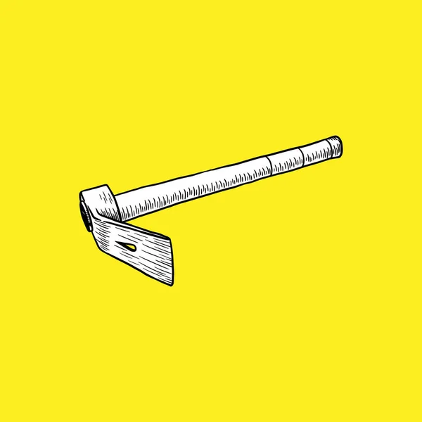 Adze 'nin illüstrasyonu. El çizimi. Eski tarz