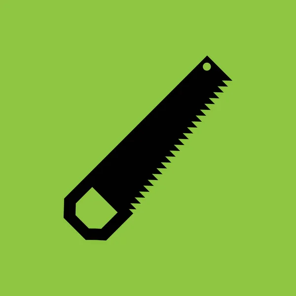 Saw icon isolated on green background. — Image vectorielle