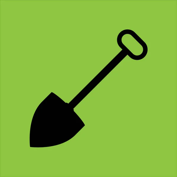 Shovel icon isolated on green background. — 스톡 벡터