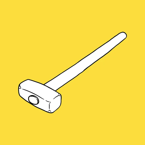 Çekiç çizimi. El çizimi. - Vektör