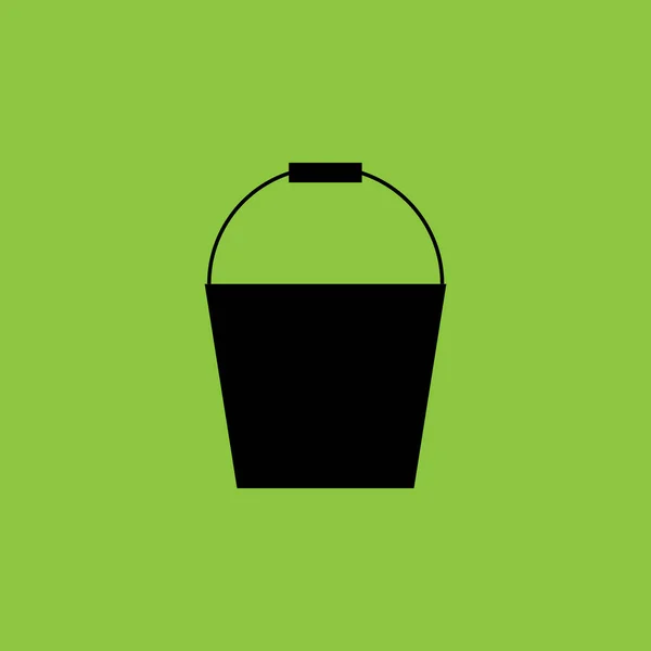 Tin Bucket icon isolated on green background. — Vetor de Stock