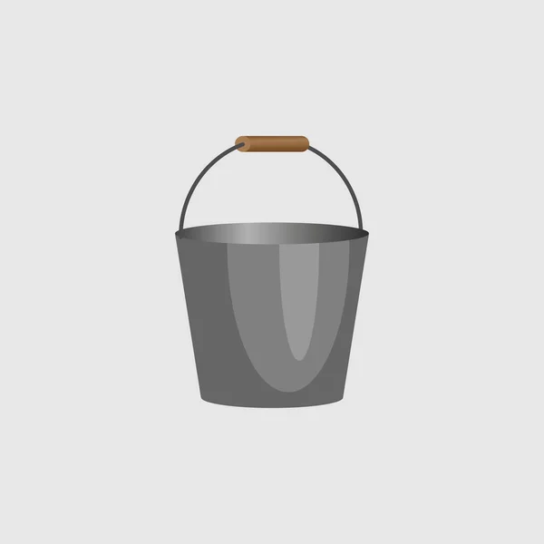 Tin Bucket icon, flat style. - Vector — Vetor de Stock