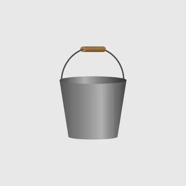 Tin Bucket icon, flat style. - Vector — Vector de stock