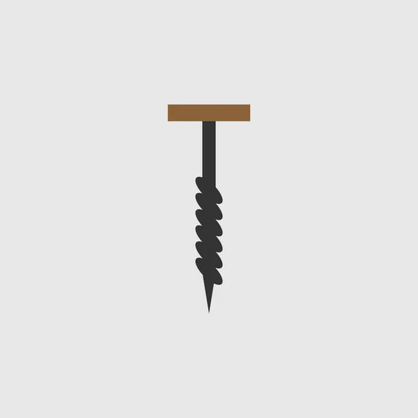 Auger icon, flat style. - Vector — Stockvektor
