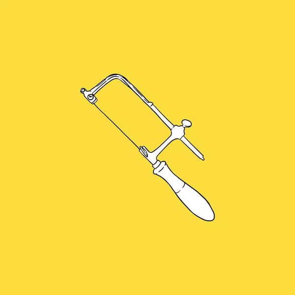 Saw Icon, Construction Concept, Sketch and Vintage style. - Vector Vector illustration