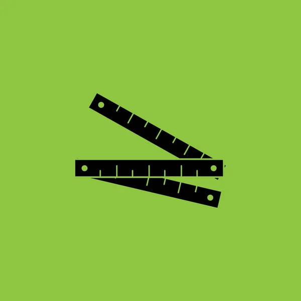 Yeşil Arkaplan 'da metre simgesi izole edildi. İnşaat konsepti. - Vektör. Vektör illüstrasyonu