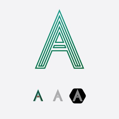 A harfi logo tasarım vektörü. Vektör çizimi. siyah ve kırmızı