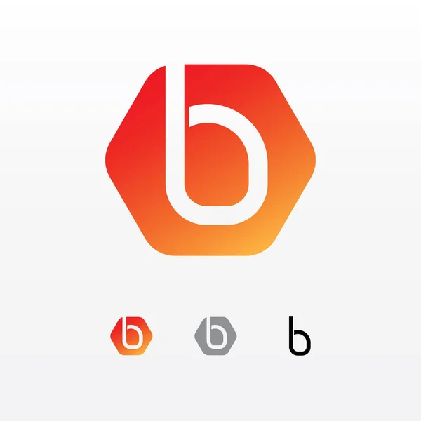 B harfi logo tasarım vektörü. Vektör çizimi. siyah ve kırmızı