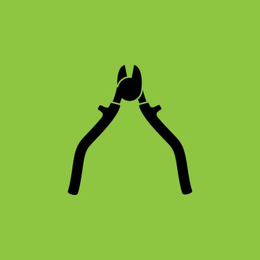 Nippers icon isolated on Green Background. Construction Concept. - Vector Vector illustration