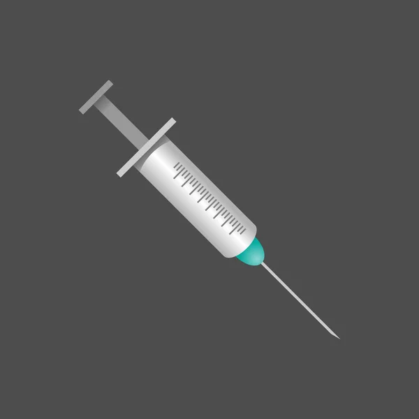 Syringe icon, flat style. - Vector. Vector illustration health and medical