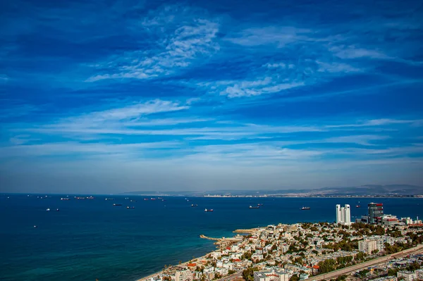 Вид Bat Galim Panoramoc Хайфа Ізраїль — стокове фото