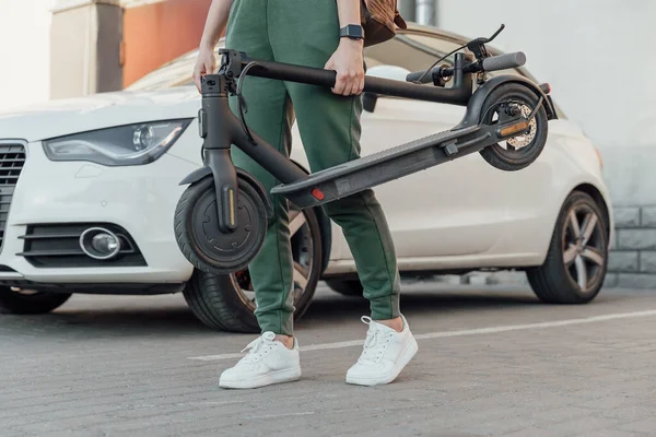 Scooter Eléctrico Como Alternativa Coche Para Moverse Por Ciudad —  Fotos de Stock