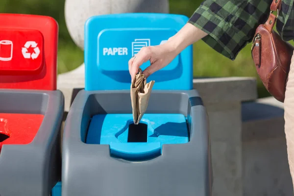 Garbage Recycle Bin Park — Stockfoto