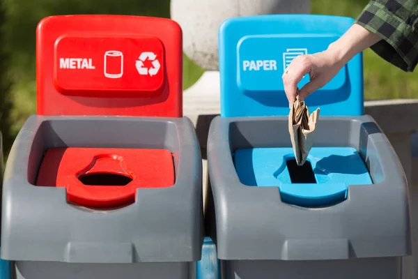 Garbage Recycle Bin Park — Stockfoto