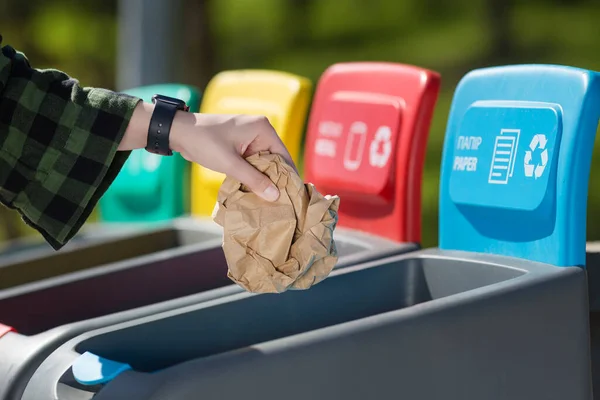 Garbage Recycle Bin Park — Stock Photo, Image