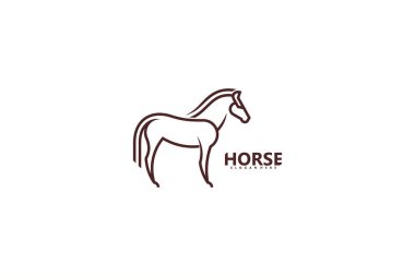 Modern at hattı sanat logosu tasarımı