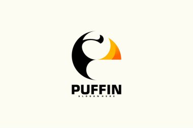 Puffin Bird Logo Vektör Tasarımı. Hayvan Logosu Konsepti. Yaratıcı Tasarım