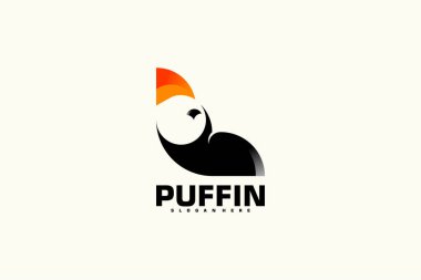 Puffin Bird Logo Vektör Tasarımı. Hayvan Logosu Konsepti. Yaratıcı Tasarım