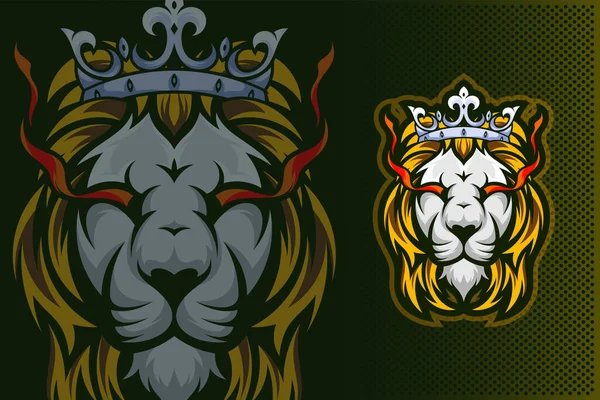 Lion Logo Esport Vector Illustratie Ontwerp Template Lion Logo Mascotte — Stockvector