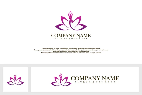 Logo Yoga Vettore Illustrazione Disegno Stock Progettazione Grafica Spa Palestra — Vettoriale Stock