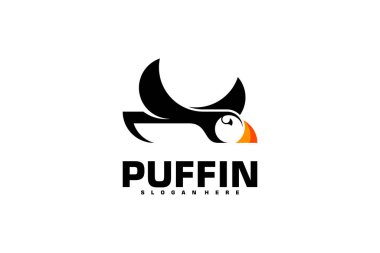 Puffin Bird Logo Vektör Tasarımı. Hayvan Logosu Konsepti. Yaratıcı Tasarım Şablonu 
