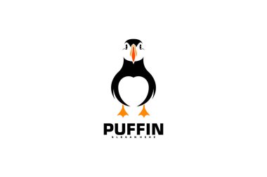 Puffin Bird Logo Vektör Tasarımı. Hayvan Logosu Konsepti. Yaratıcı Tasarım Şablonu 