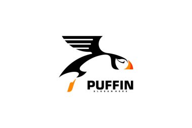 Puffin Bird Logo Vektör Tasarımı. Hayvan Logosu Konsepti. Yaratıcı Tasarım Şablonu 