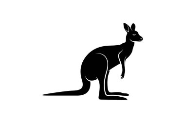 kanguru hayvan silueti ikon vektör çizimi, yaratıcı tasarım