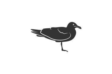 Siluet Camar kuş simgesi vektör illüstrasyon tasarımı