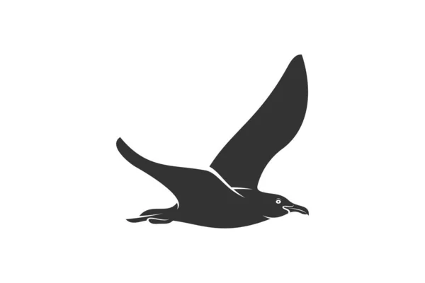 Silueta Camar Pájaro Icono Vector Ilustración Diseño — Archivo Imágenes Vectoriales