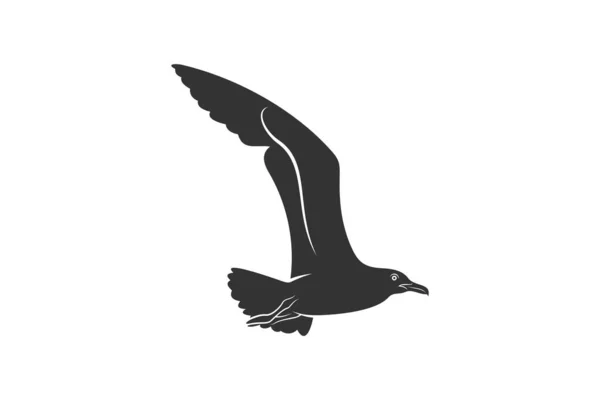 Sylwetka Camar Ptak Ikona Wektor Ilustracja Projekt — Wektor stockowy