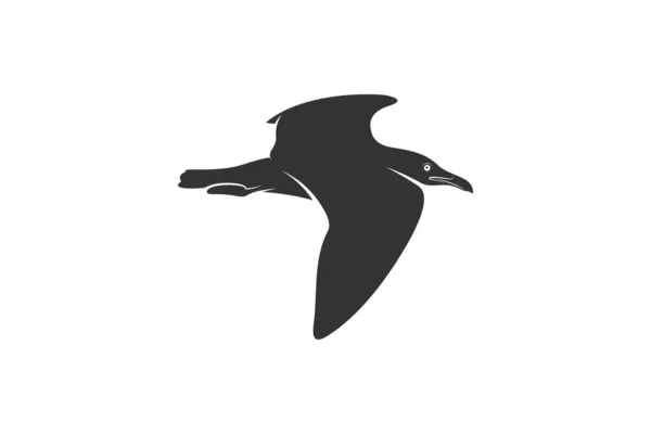 Silueta Camar Pájaro Icono Vector Ilustración Diseño — Archivo Imágenes Vectoriales