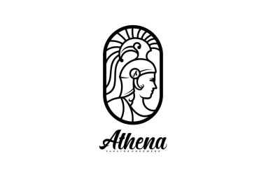 Tanrıça logo vektör çizimi Athena. logo simgesi satırı primi