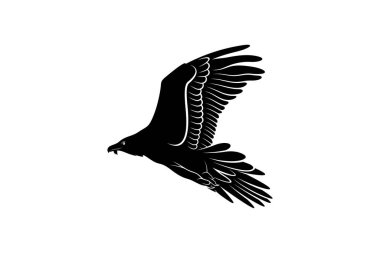 Sakallı akbaba kuş silueti vektör çizimi soyut